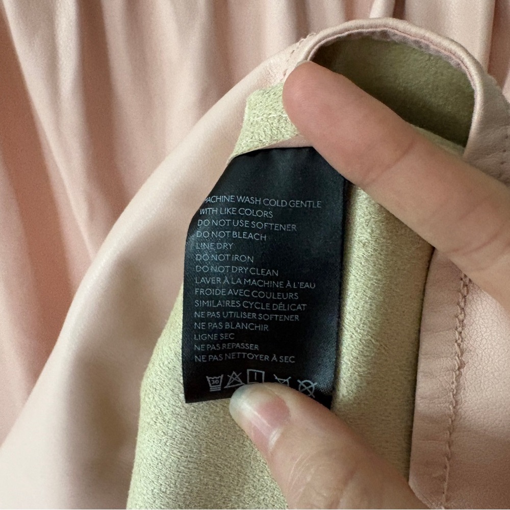 Anthropologie Dress The Somerset Vegan Leather Mini Size Small Pink Fit & Flare - Picture 8 of 11